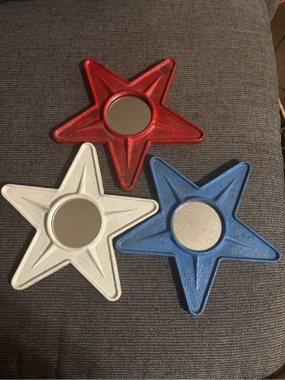 Patriotic Star Wall Mirrors - Red, White, Blue